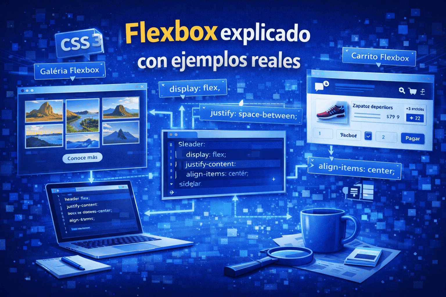 Flexbox explicado con ejemplos reales (y copiables)