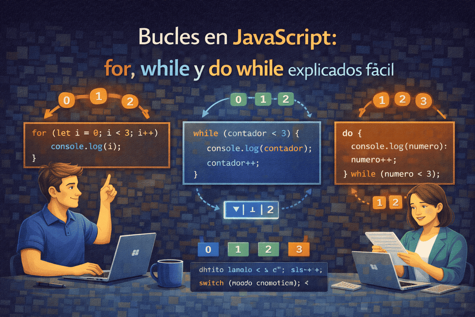 Bucles en JavaScript: for, while y do while explicados fácil