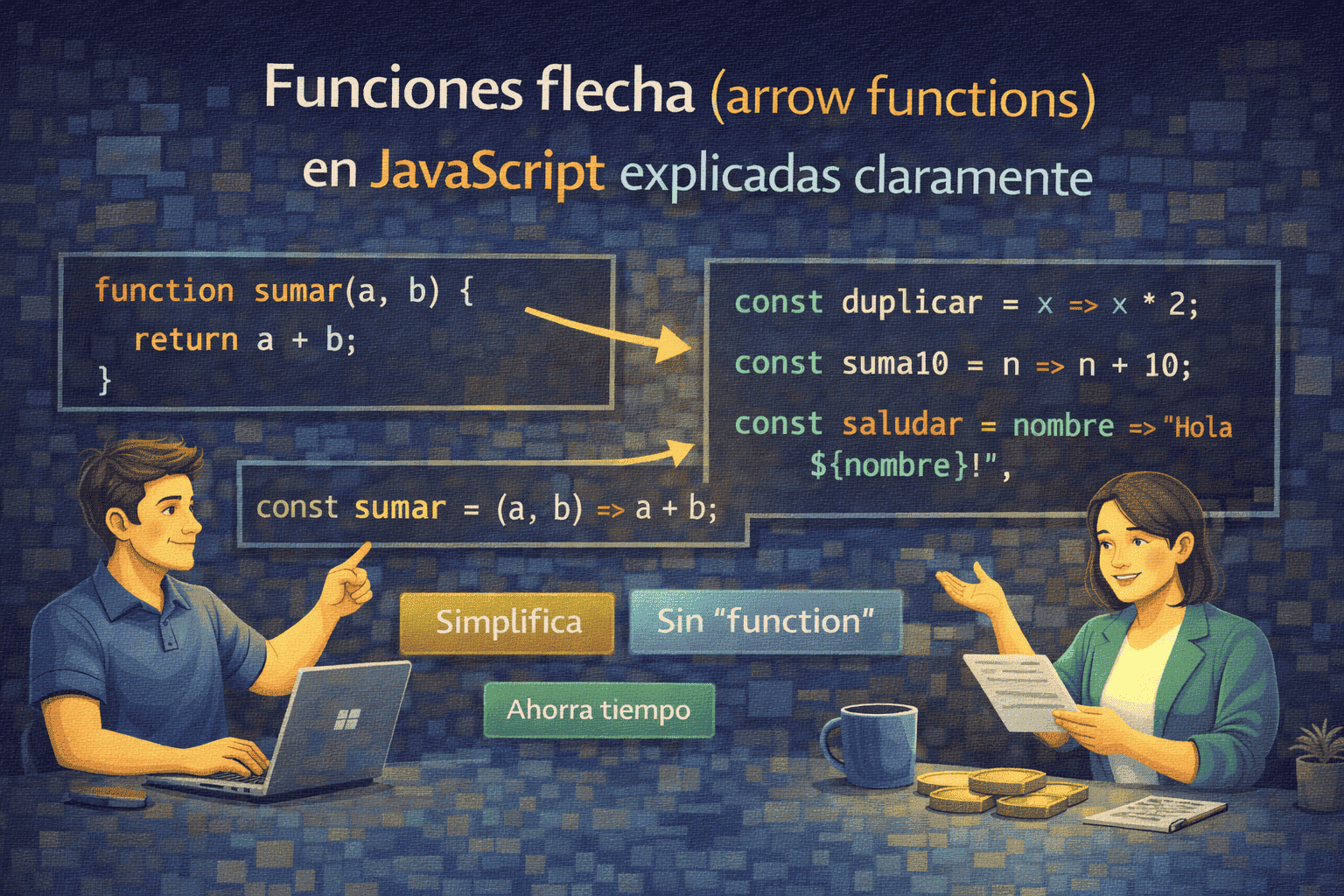 Funciones flecha (arrow functions) en JavaScript explicadas claramente